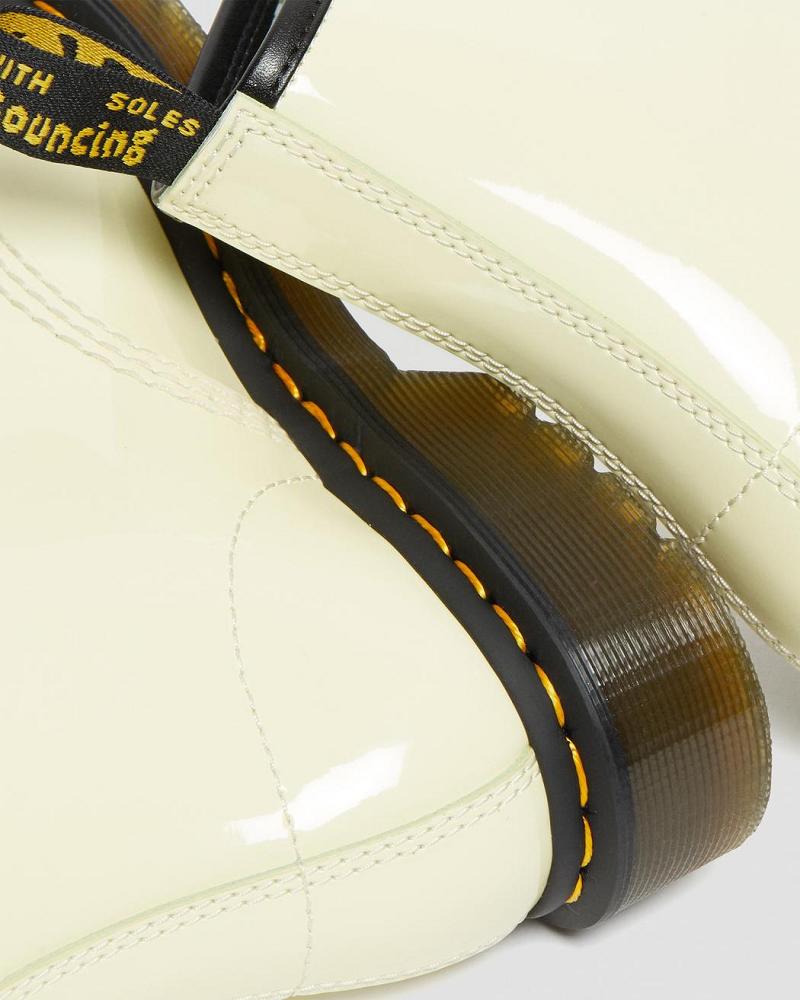 Dr Martens 1460 Patent Lær Snørestøvletter Dame Pisket Krem | Norge 584QMA